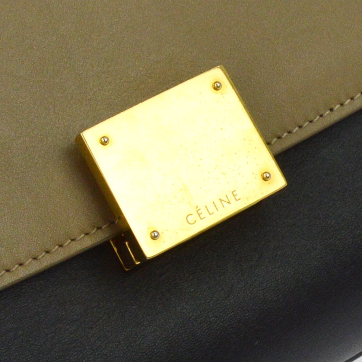 Celine Tricolor Trapeze Leather, Multicolour, Leather, Handbag