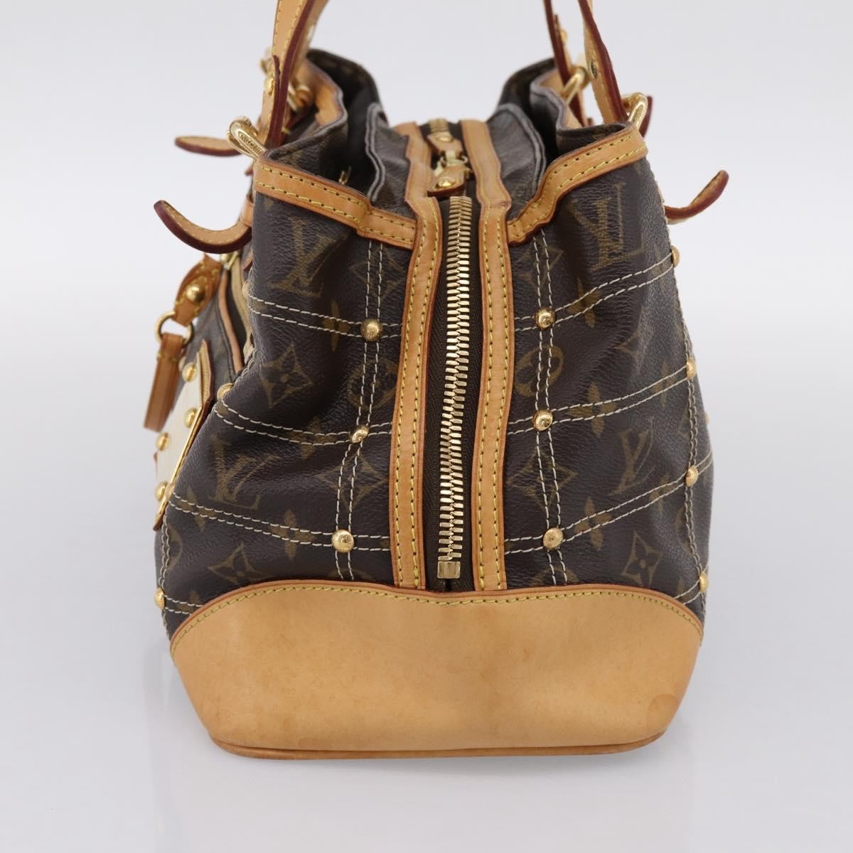 Louis Vuitton Riveting Monogram Canvas, Brown, Canvas, Shoulder Bag