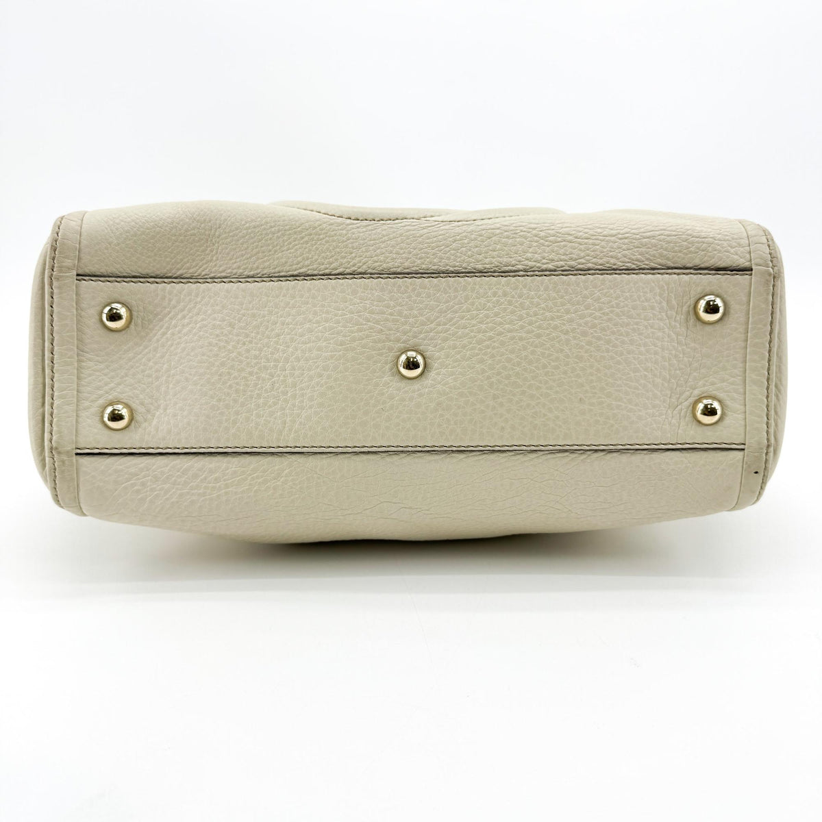 Gucci Soho Zip Leather, Beige, Leather, Tote Bag