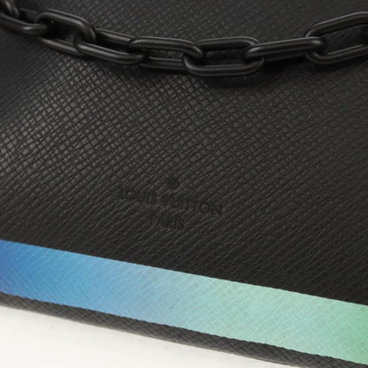 Louis Vuitton Pochette A4 Rainbow Taiga Leather, Black, Leather, Clutch