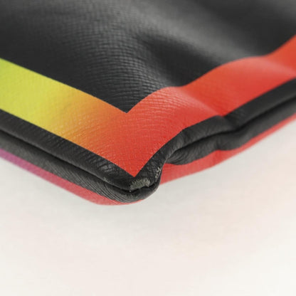 Louis Vuitton Pochette A4 Rainbow Taiga Leather, Black, Leather, Clutch