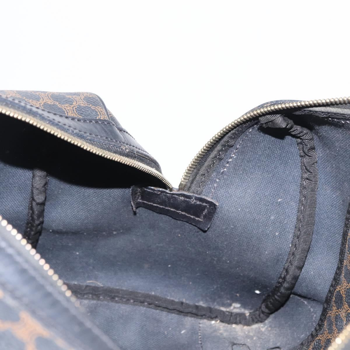 Celine Vintage Duffle Macadam Coated Canvas, Black, Canvas, Handbag