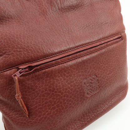 Loewe Anagram Leather, Burgundy, Leather, Tote Bag