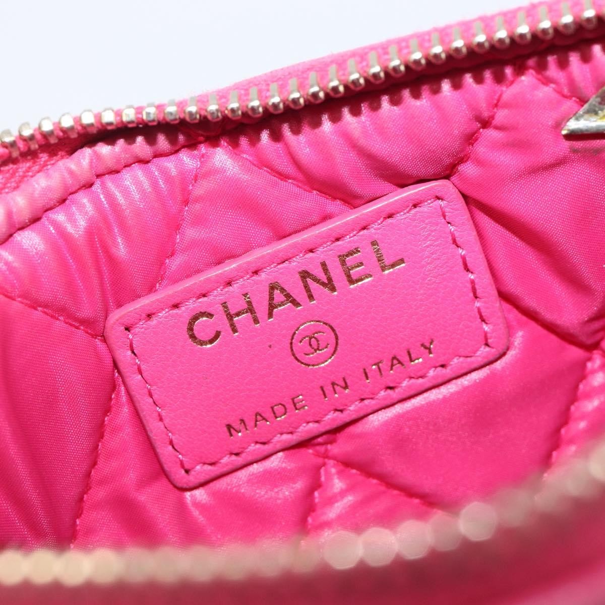 Chanel CC Zip Coin Purse Quilted Lambskin, Pink, Leather, Wallet