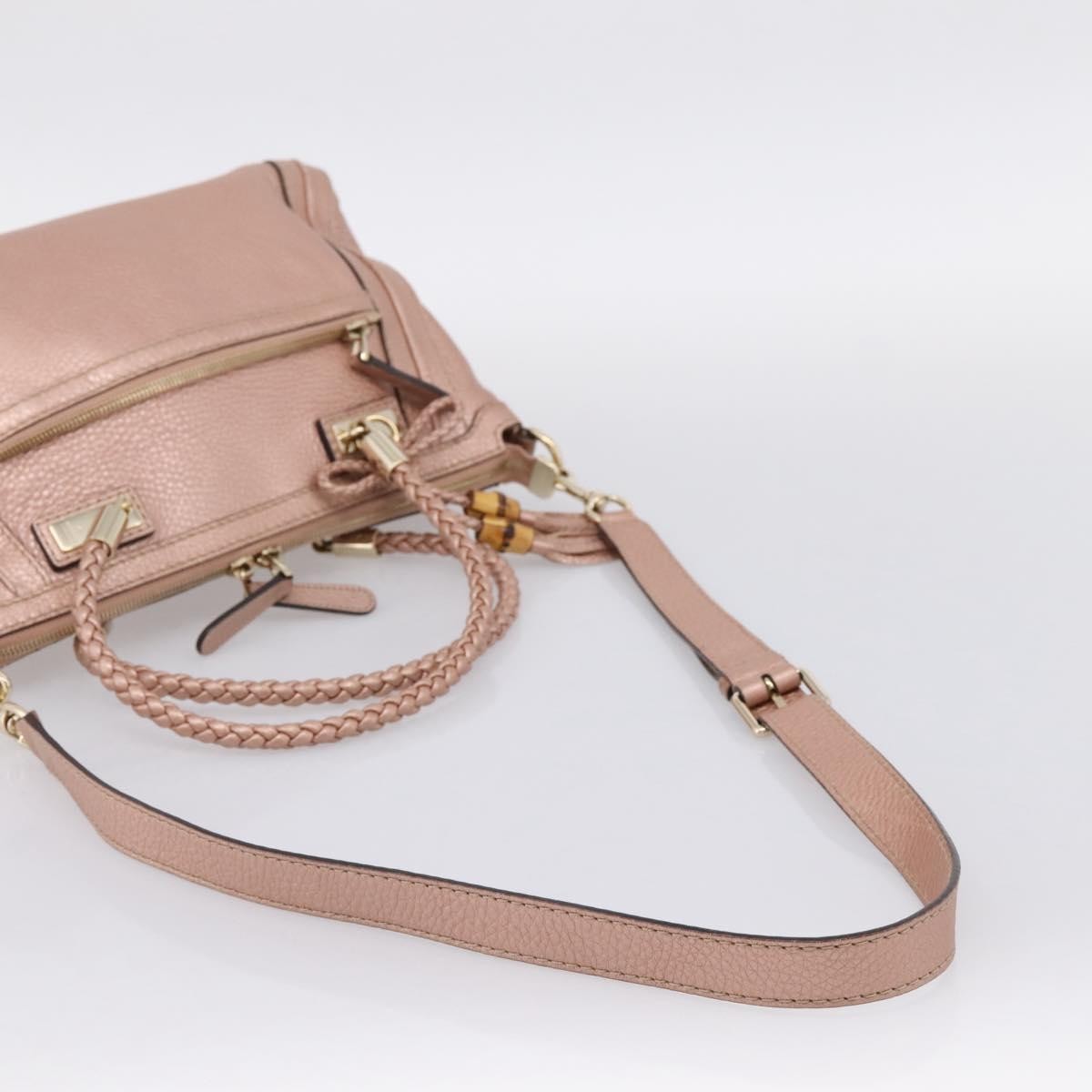 Gucci Bella Convertible Top Handle Leather, Pink, Leather, Handbag