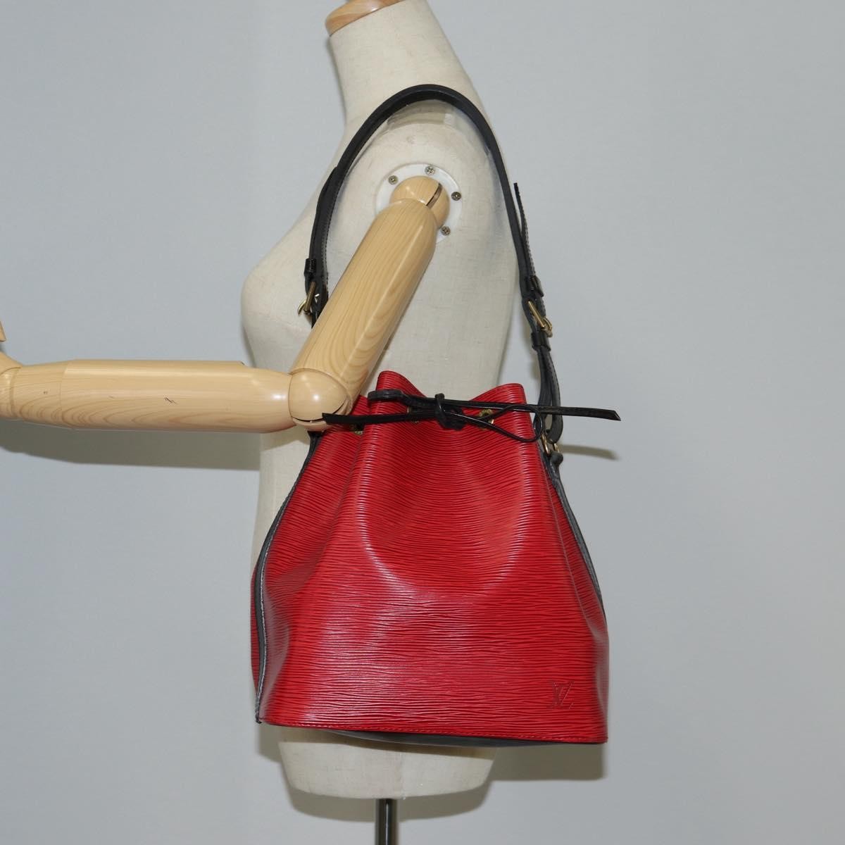 Louis Vuitton Bicolor Petit Noe Epi Leather, Red, Leather, Handbag