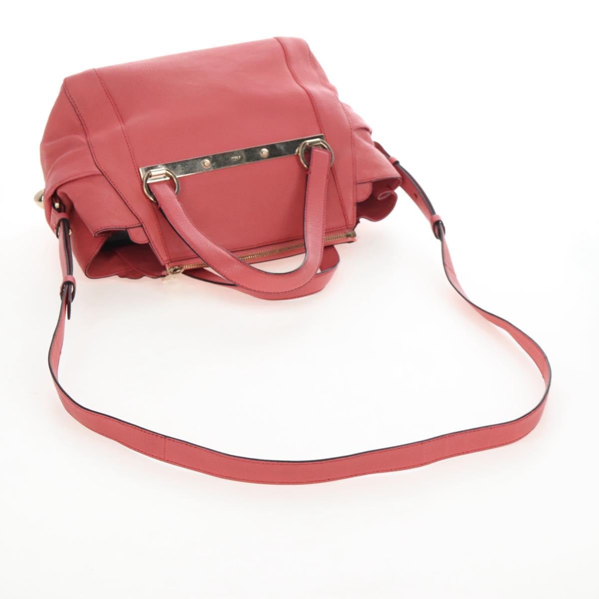 Chloe Bridget Convertible Satchel Leather, Pink, Leather, Handbag