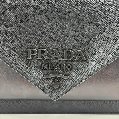 Prada Envelope Clutch Saffiano Leather, Black, Leather, Clutch