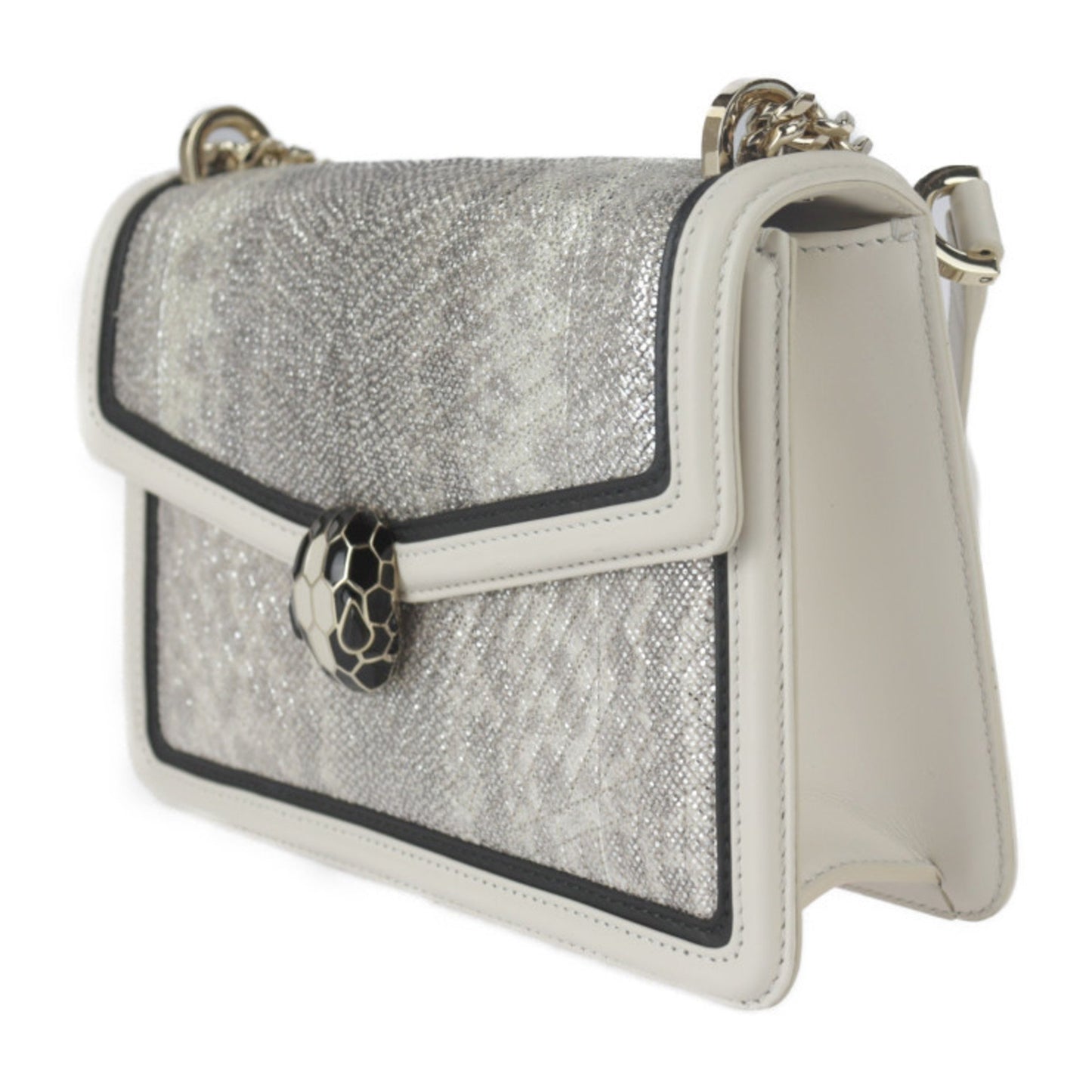 Bulgari Serpenti, White, Leather, shoulder