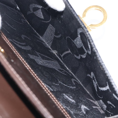 Salvatore Ferragamo Gancini Patent Leather, Brown, Patent Leather, Crossbody Bag