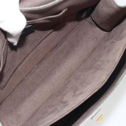Fendi Kan I Leather, Gray, Leather, Shoulder Bag