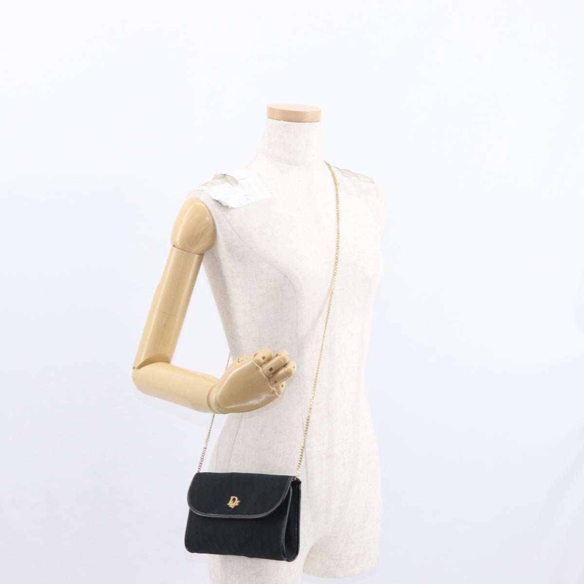 Christian Dior Vintage Trotter Shoulder Bag Canvas, BLACK, CANVAS, Shoulder bag