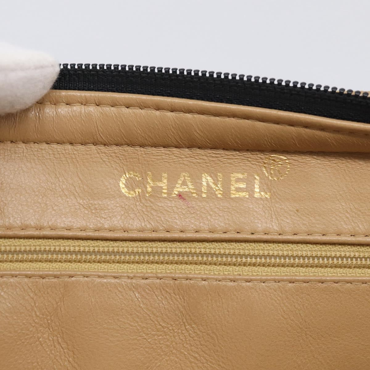 Chanel City Shopping Quilted Caviar, Beige, Leather, Tote Bag