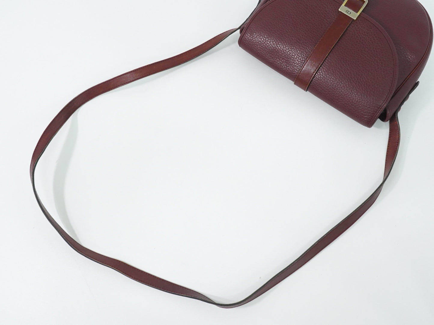 Christian Dior Vintage CD Flap Leather, Burgundy, Leather, Shoulder Bag