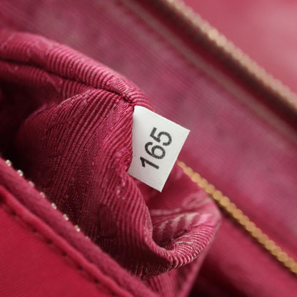 Prada Chain Tessuto and Saffiano Leather, Pink, Nylon, Shoulder Bag