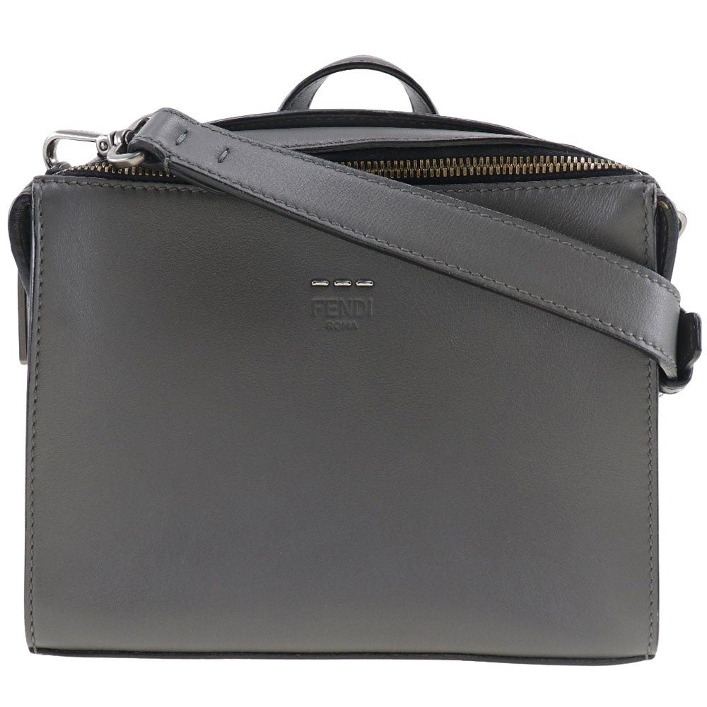 Fendi Messenger, Grey, Leather, shoulder