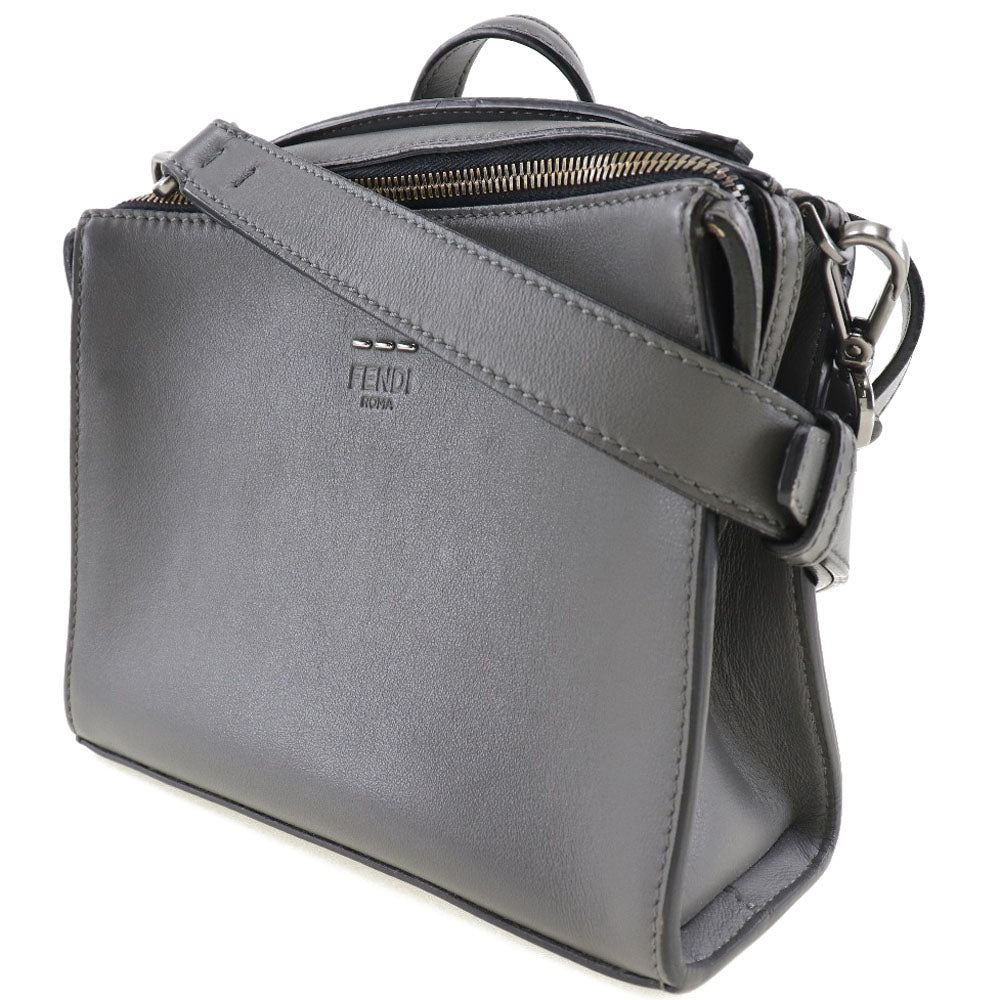 Fendi Messenger, Grey, Leather, shoulder