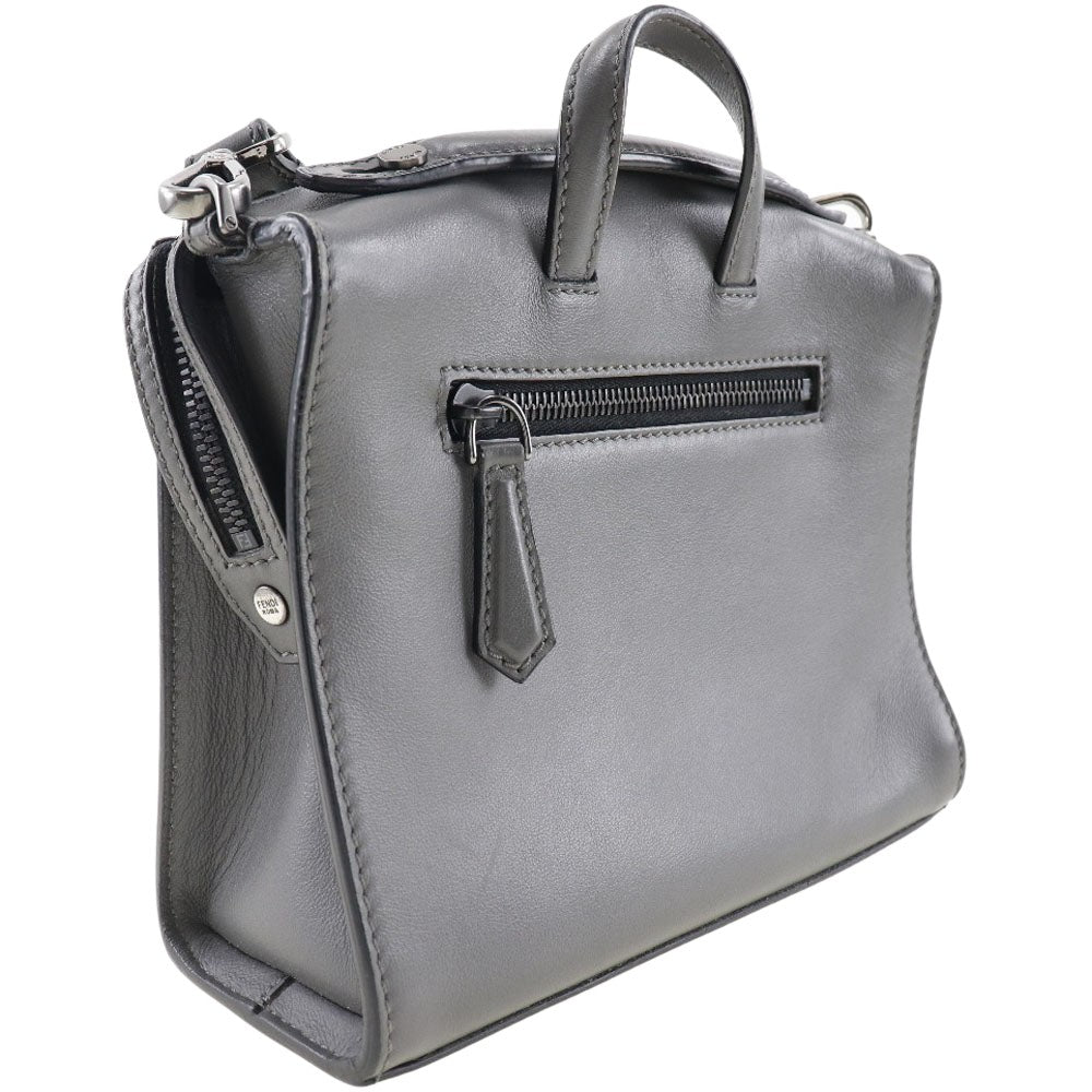 Fendi Messenger, Grey, Leather, shoulder