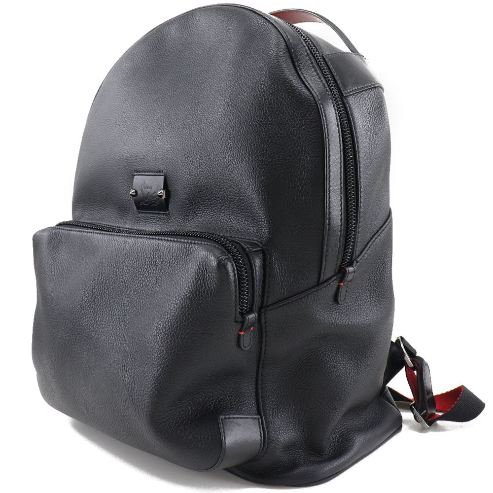 Christian Louboutin, Black, Leather, backpack