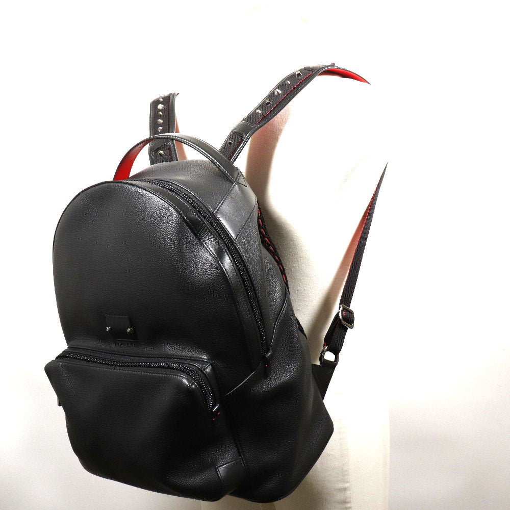 Christian Louboutin, Black, Leather, backpack