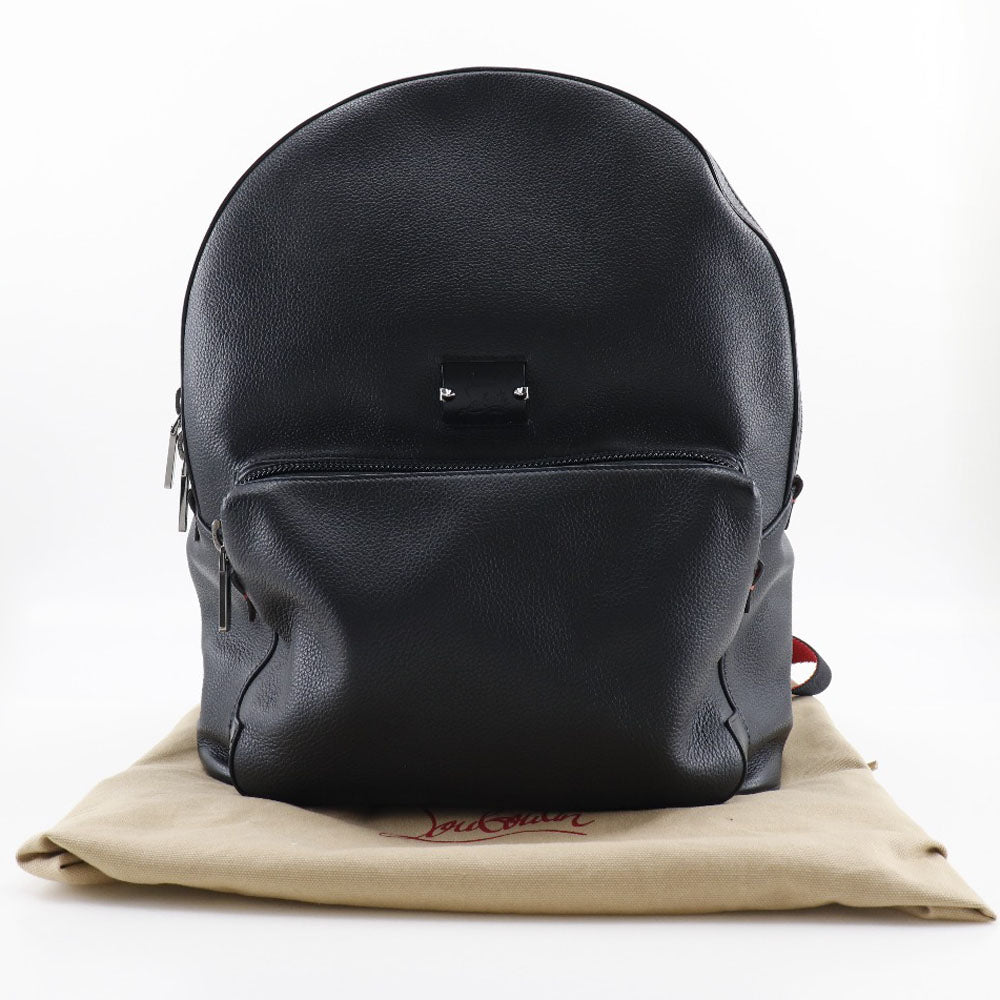 Christian Louboutin, Black, Leather, backpack