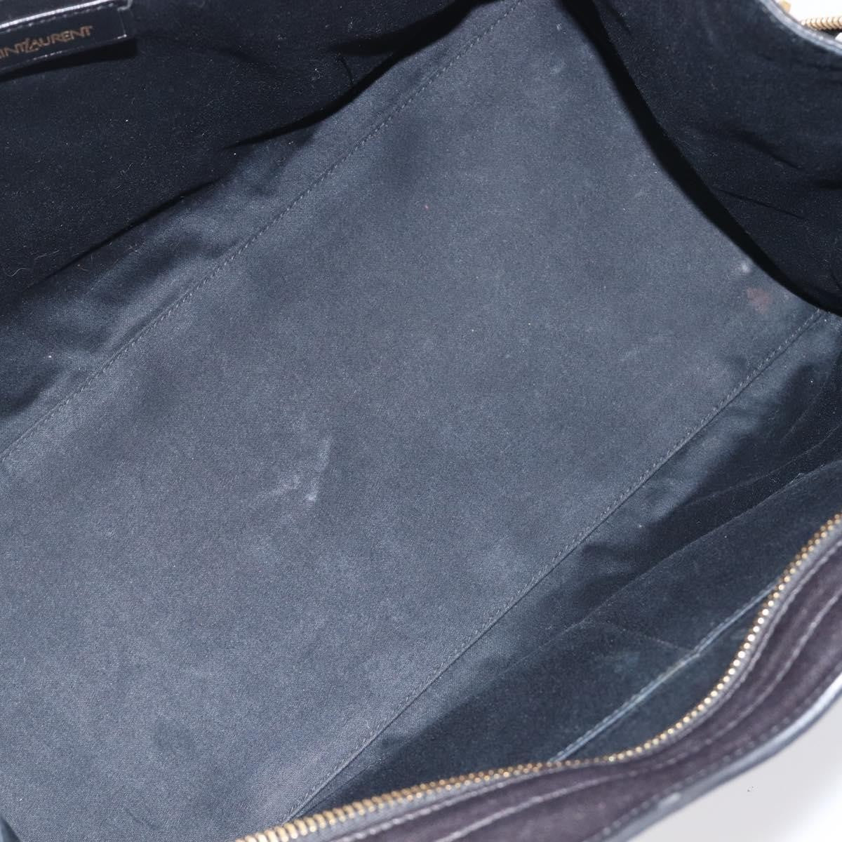 Saint Laurent Classic Y Cabas Leather, Black, Leather, Tote Bag
