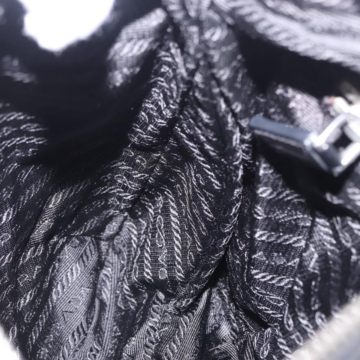 Prada Zip Messenger Tessuto with Leather, Black, Nylon, Handbag