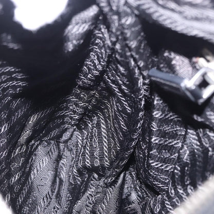Prada Zip Messenger Tessuto with Leather, Black, Nylon, Handbag