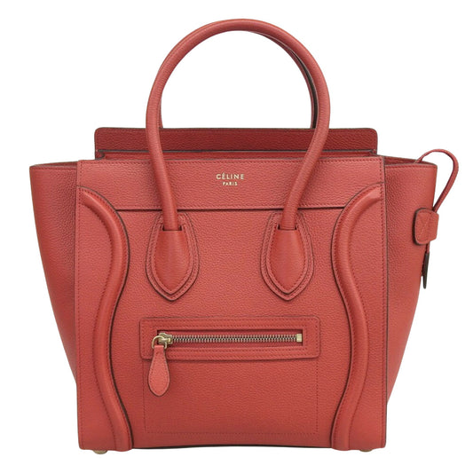 Céline Luggage, Red, Leather, handbag