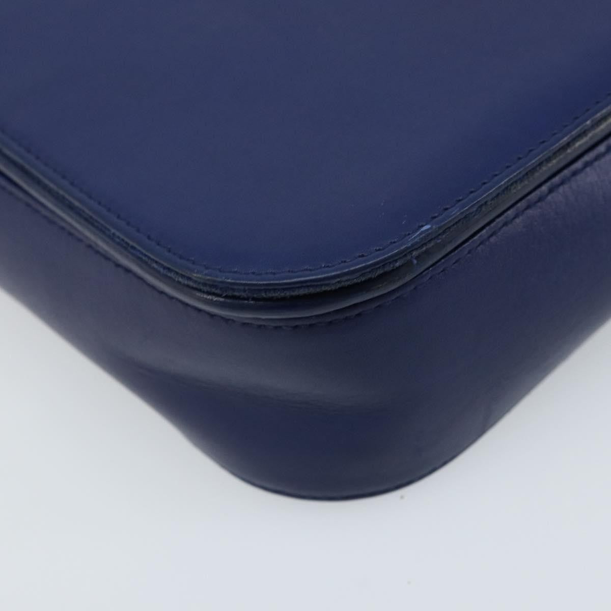 Saint Laurent Chyc Flap Leather, Blue, Leather, Shoulder Bag
