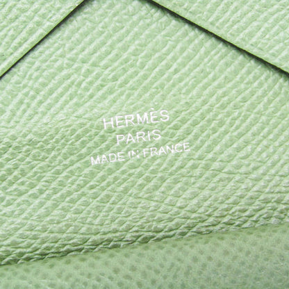 Hermes Calvi Duo Card Holder Epsom, Green, Leather, Card Holder