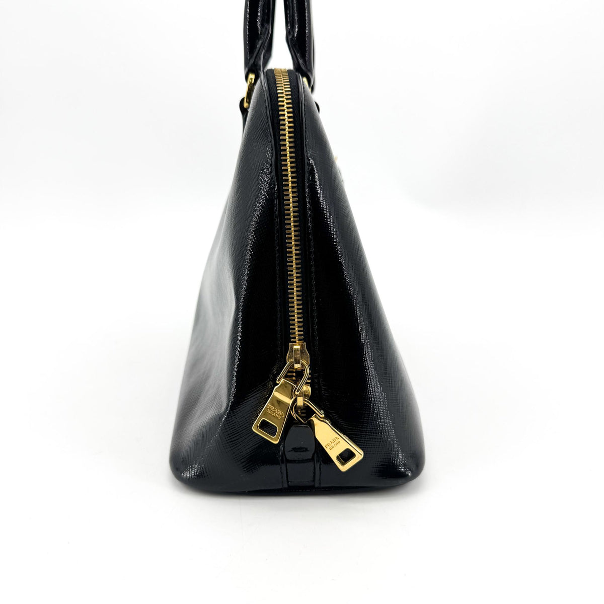 Prada Promenade Vernice Saffiano Leather, Black, Leather, Handbag