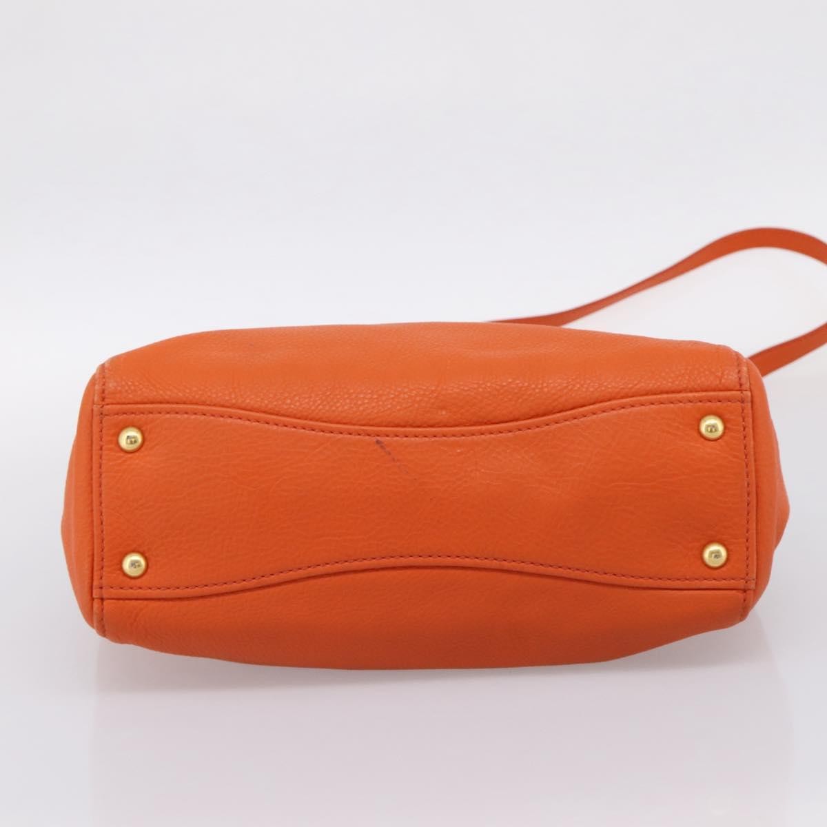 Miu Miu Caribou Convertible Tote Leather, Orange, Leather, Handbag