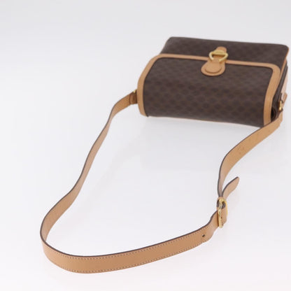 Celine Macadam Shoulder Canvas, Brown, Canvas, Crossbody Bag