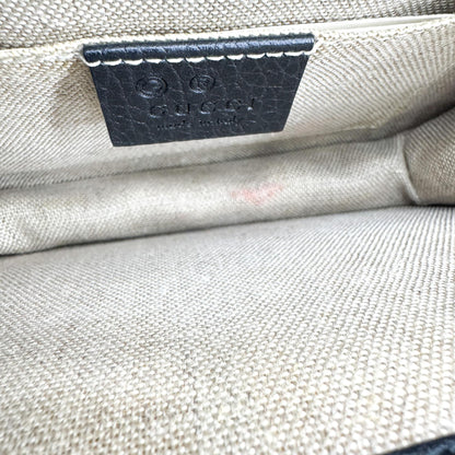 Gucci Interlocking Leather, Black, Leather, Shoulder Bag