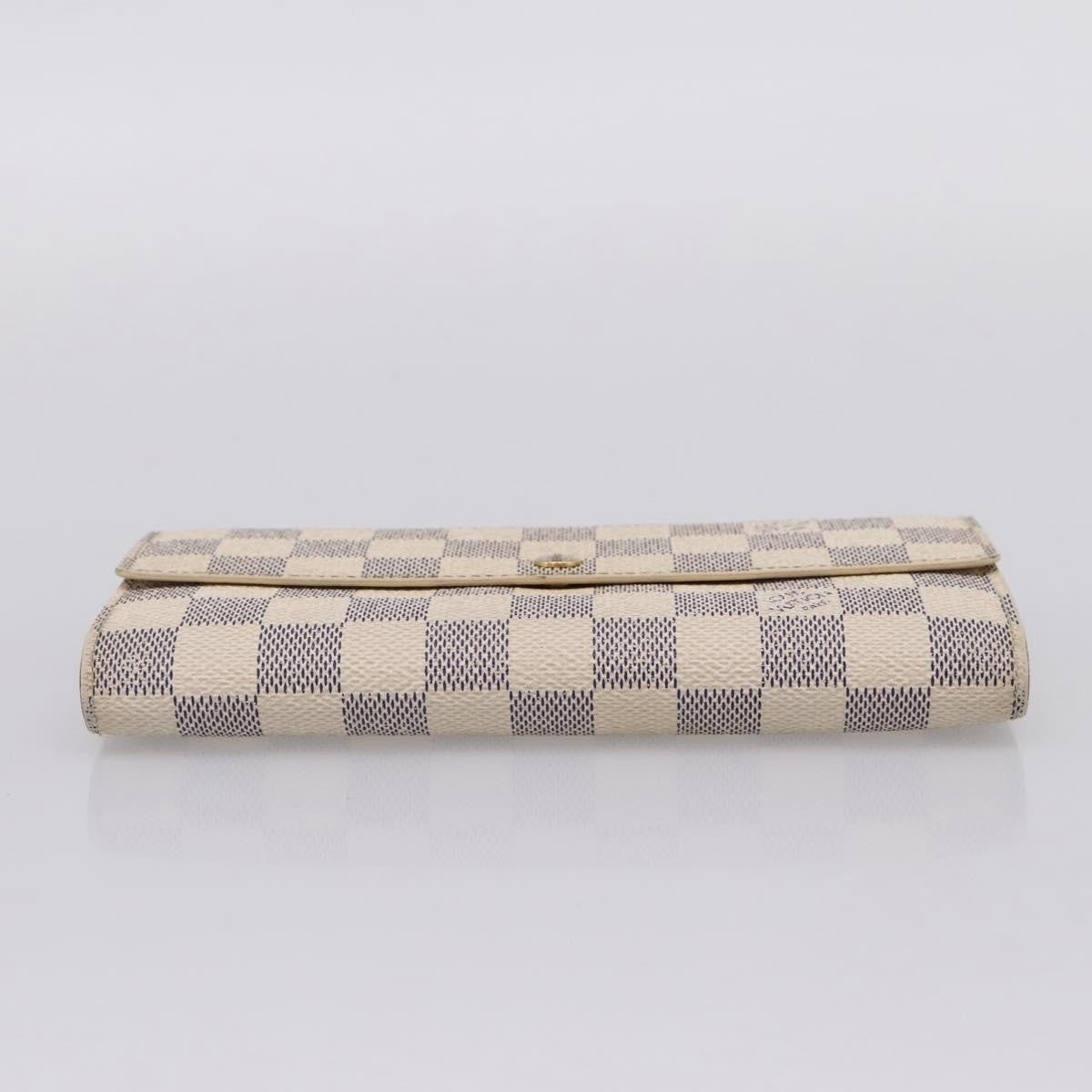 Louis Vuitton Sarah Damier, White, Canvas, Wallet