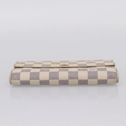 Louis Vuitton Sarah Damier, White, Canvas, Wallet