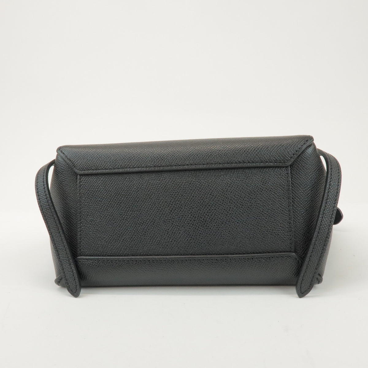 Celine Belt Textured Leather, Black, Leather, Handbag
