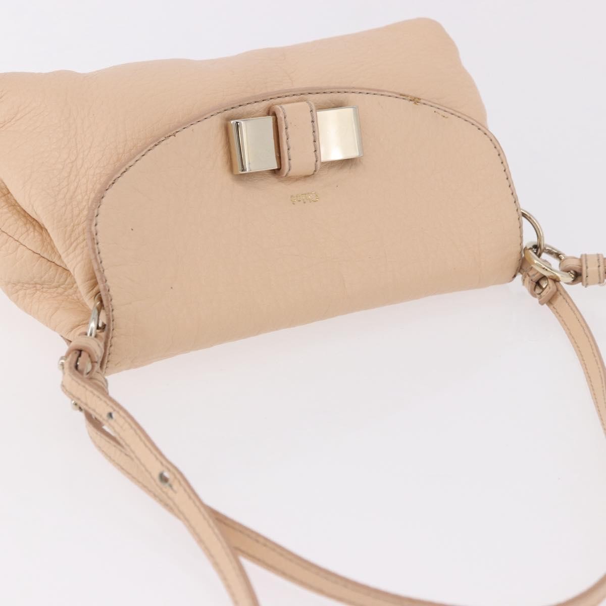 Chloe Lily Leather, Beige, Leather, Shoulder Bag