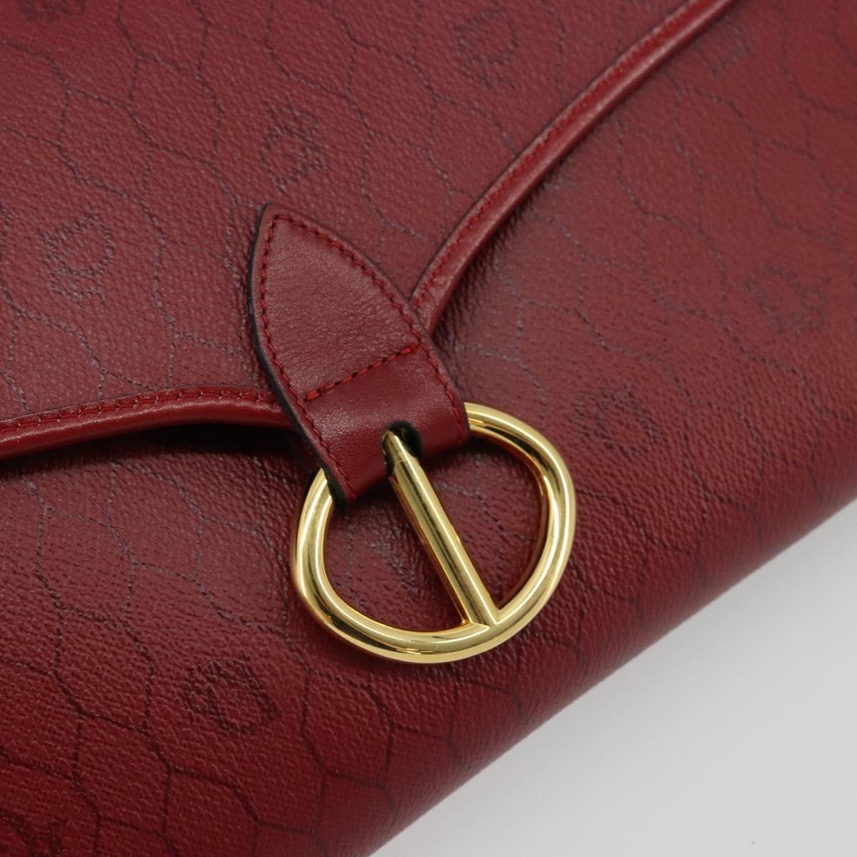 Christian Dior Vintage Honeycomb Canvas, Red, Canvas, Shoulder Bag
