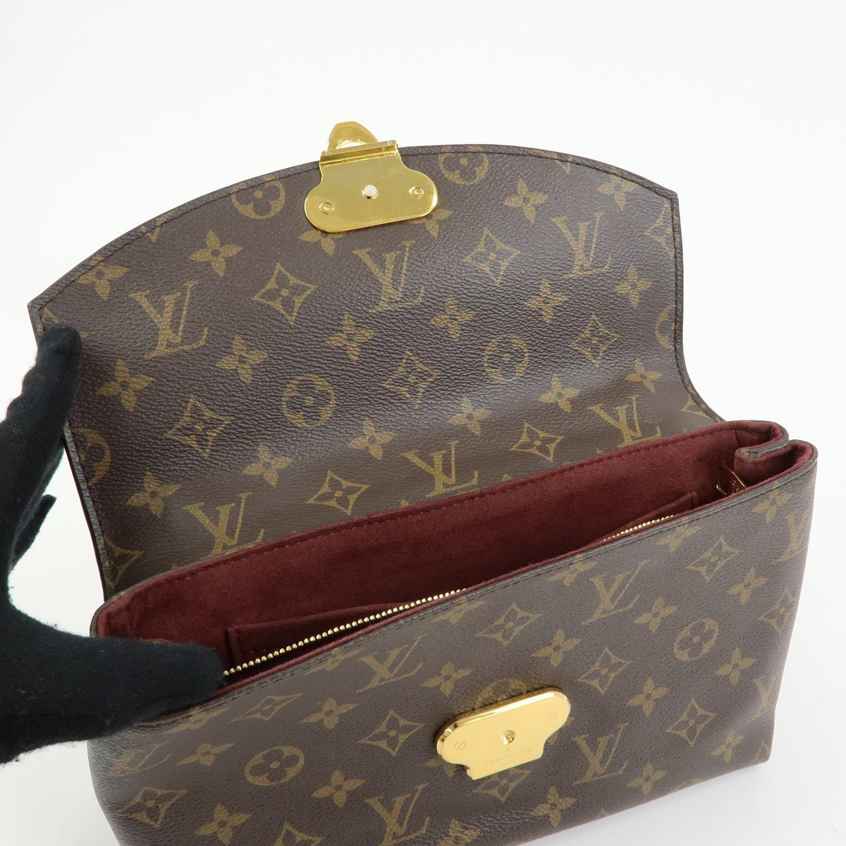 Louis Vuitton Saint Placide Monogram Canvas and Leather, Brown, Canvas, Handbag