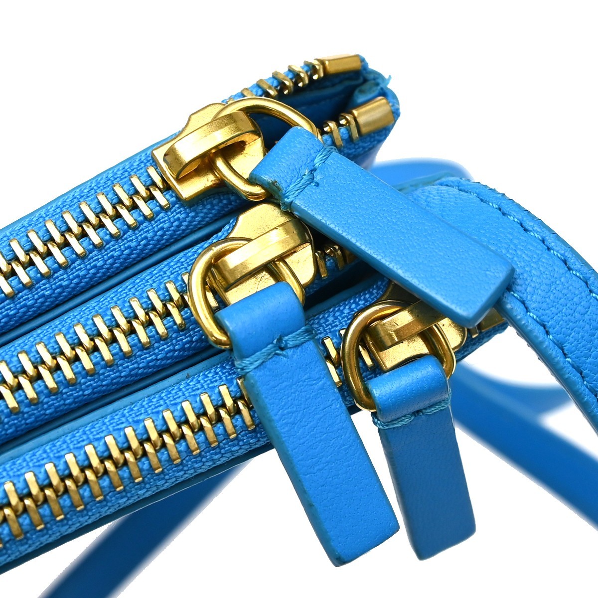 Celine Trio Leather, Blue, Leather, Shoulder Bag