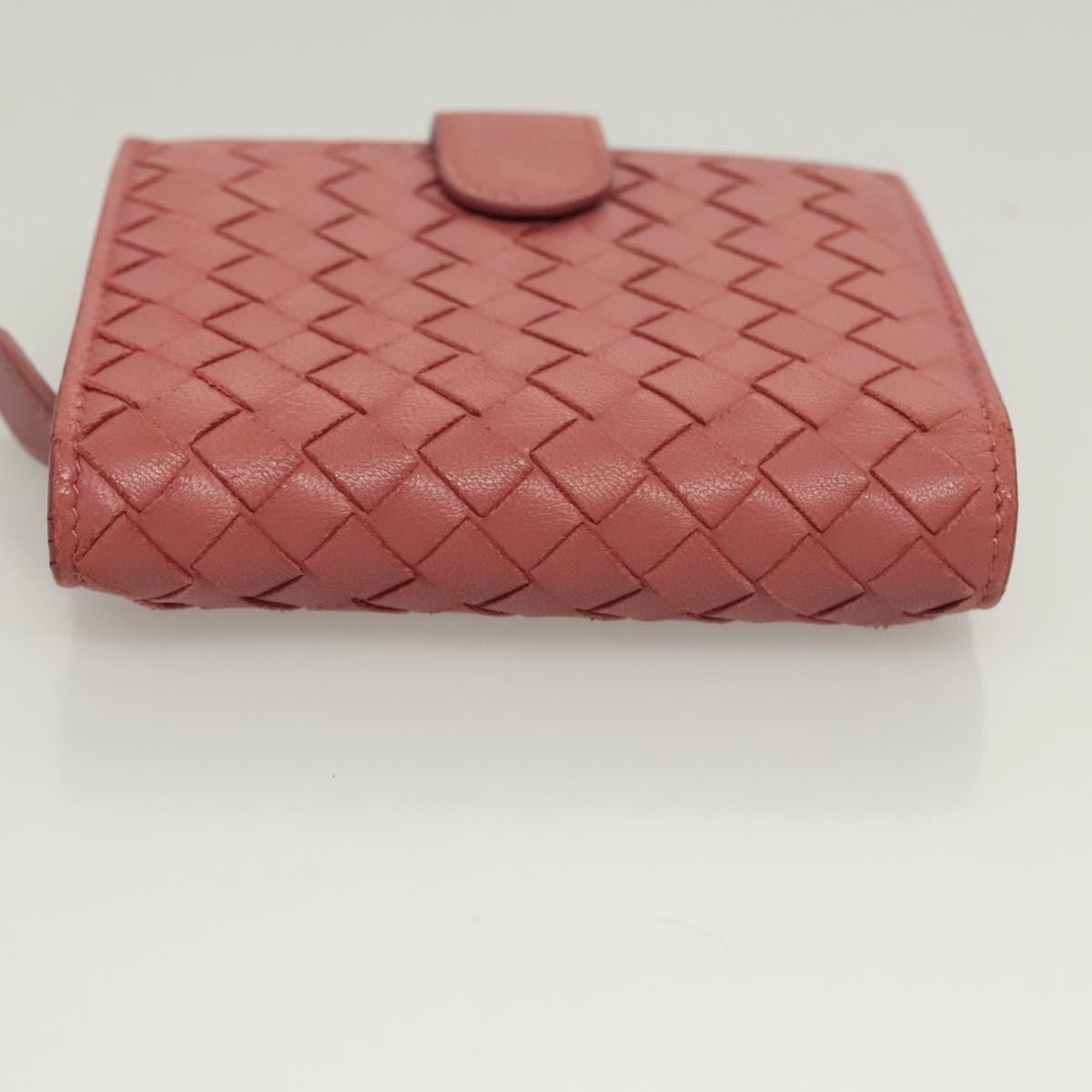Bottega Veneta Bifold Coin Pocket Card Holder Intrecciato Nappa, Pink, Leather, Wallet