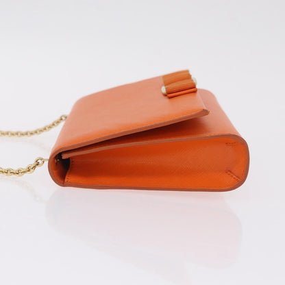 Salvatore Ferragamo Vala Leather, Orange, Leather, Shoulder Bag