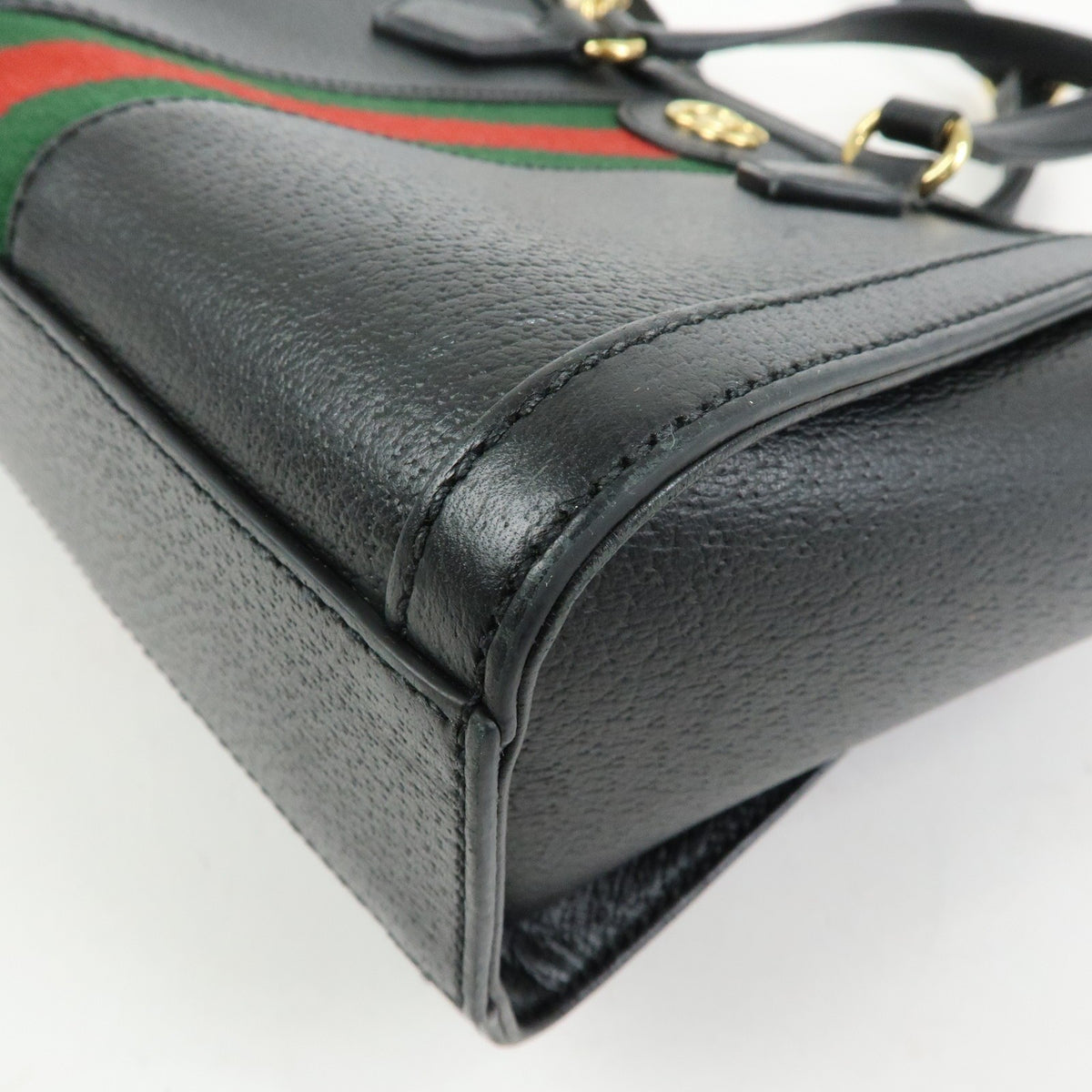 Gucci Ophidia Top Handle Leather, Black, Leather, Tote Bag
