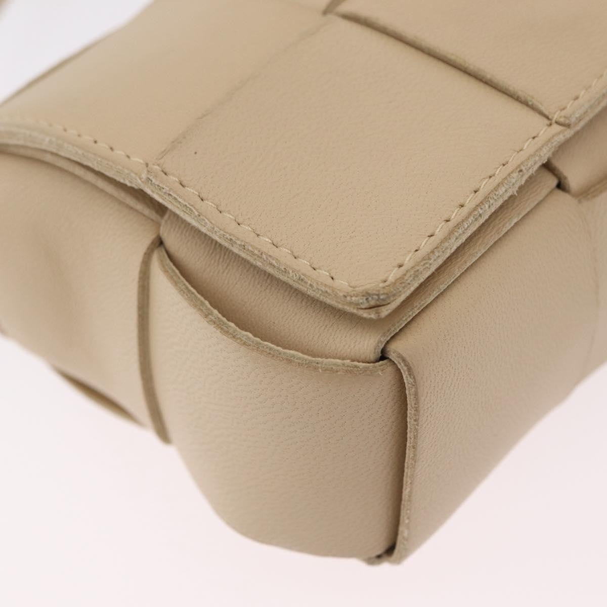 Bottega Veneta Cassette Maxi Intrecciato Leather, Beige, Leather, Crossbody Bag