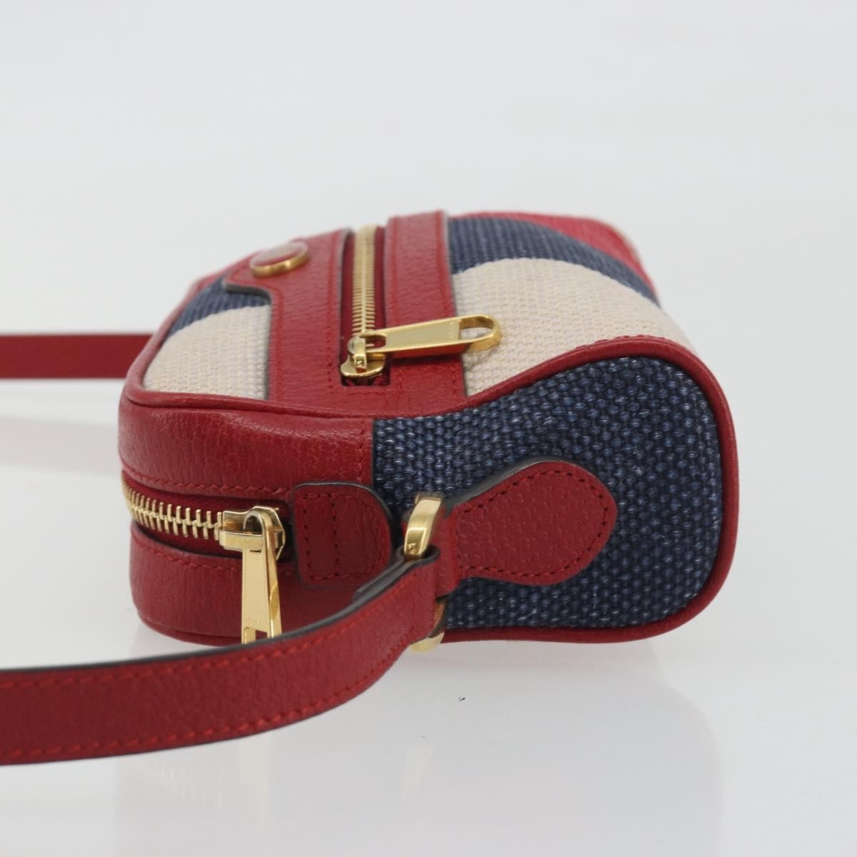 Gucci Ophidia Striped Canvas, Red, Canvas, Shoulder Bag