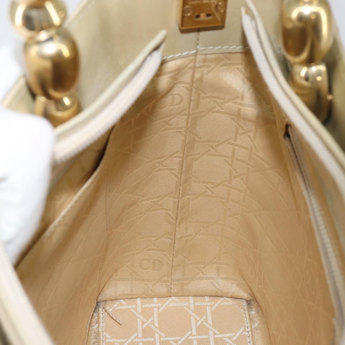 Christian Dior Diorissimo Tote Patent leather, BEIGE, LEATHER, Tote bag