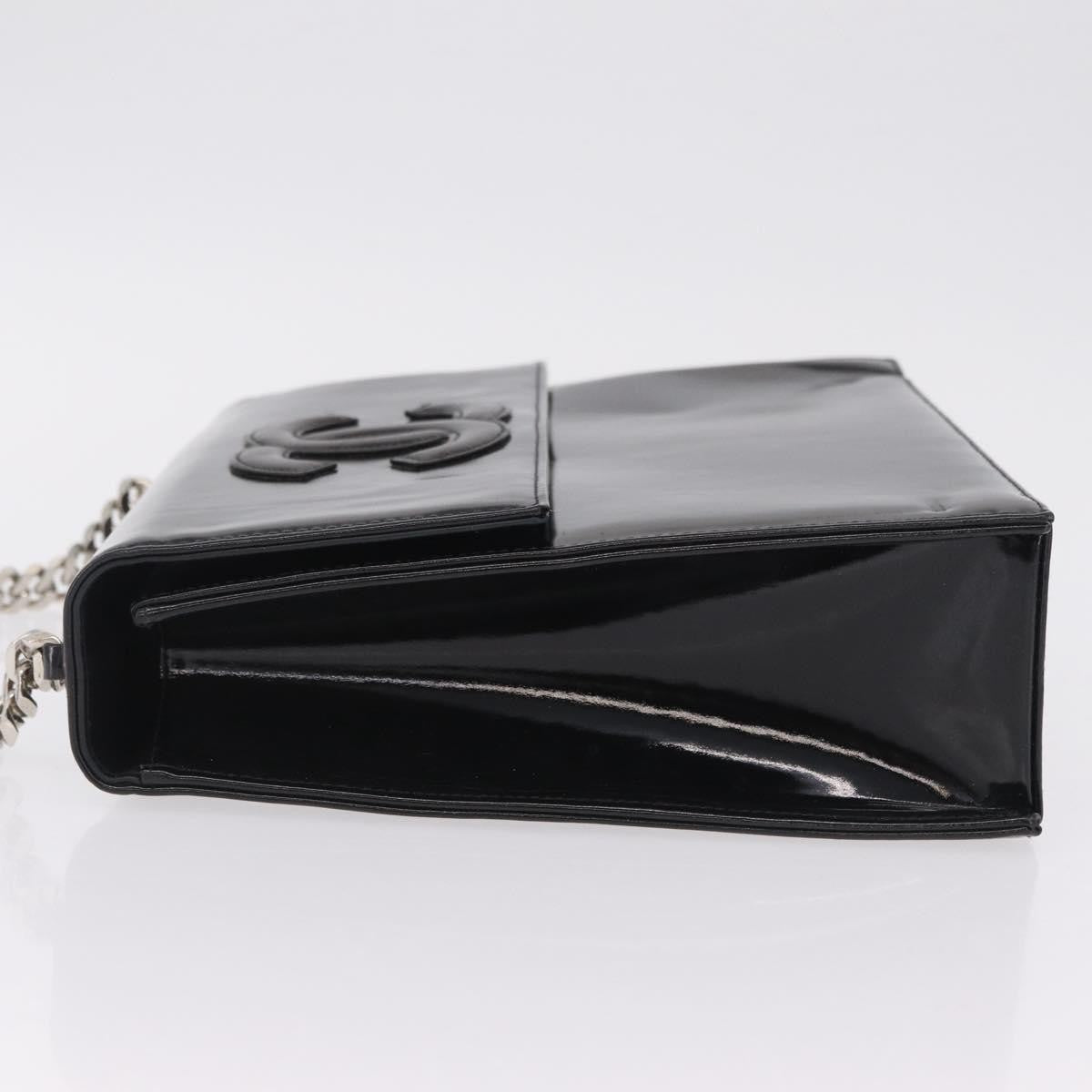 Chanel Vintage CC Box Flap Leather, Black, Patent Leather, Handbag