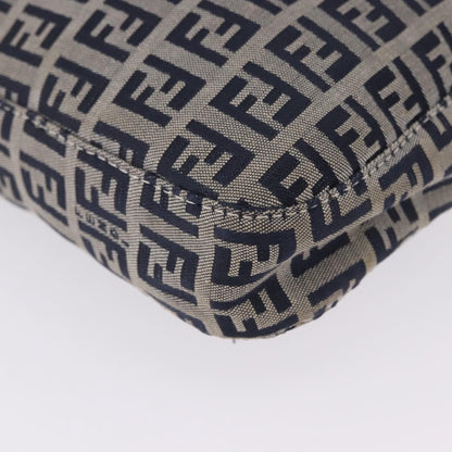 Fendi Buckle Strap Hobo Zucchino Canvas, Navy, Canvas, Shoulder Bag